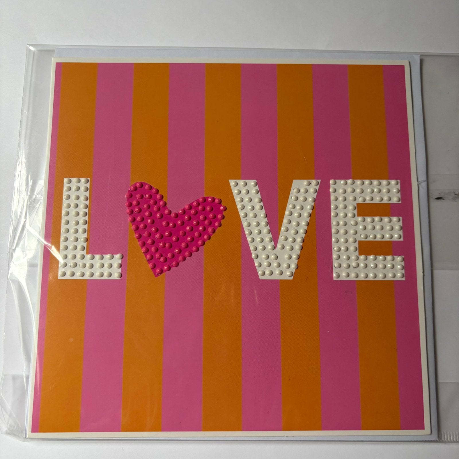 Diamond painting kaart 18x18cm love, Hobby en Vrije tijd, Kaarten | Zelfgemaakt, Ophalen of Verzenden, Nieuw, Overige thema's