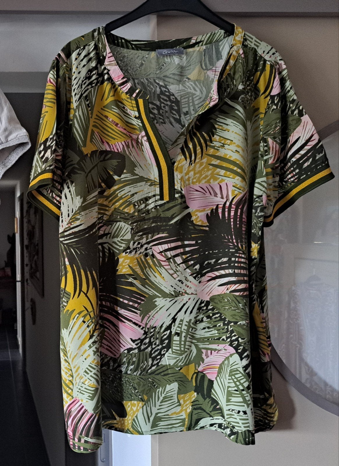 Geisha blouse met Tropische Print - Maat XL, Geisha, Maat 46/48 (XL) of groter, Ophalen of Verzenden, Zo goed als nieuw