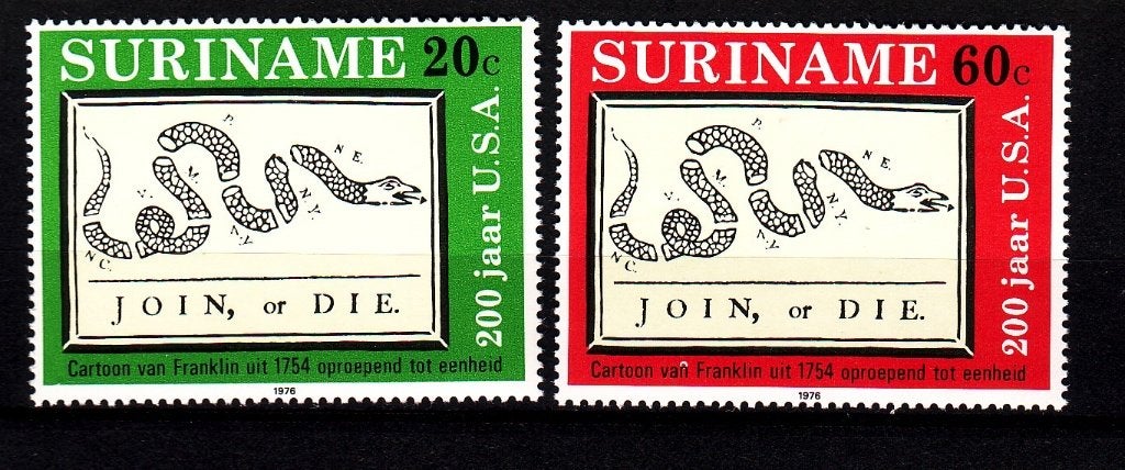 TSS Kavel 260027 Suriname rep 200 jr VS PF minr 736-737, Postzegels en Munten, Ophalen, Postfris