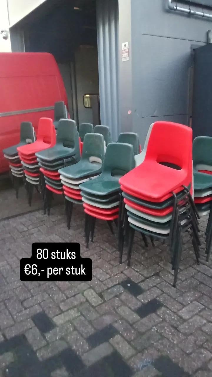 partij stapel stoelen nu €6,- per stuk, Gebruikt, ., Ophalen of Verzenden, .