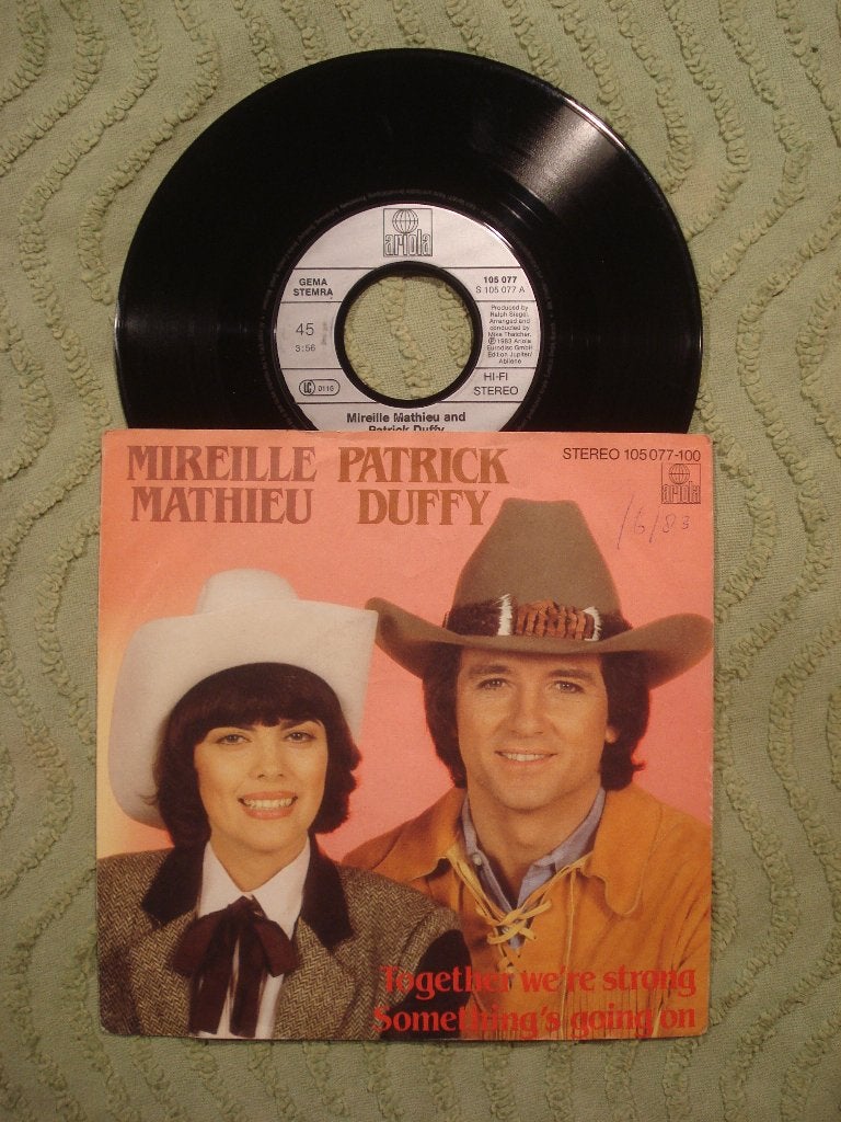 Mireille Mathieu Patrick Duffy 7": ‘Together we’re strong’, Ophalen of Verzenden, Zo goed als nieuw, 7 inch, Pop