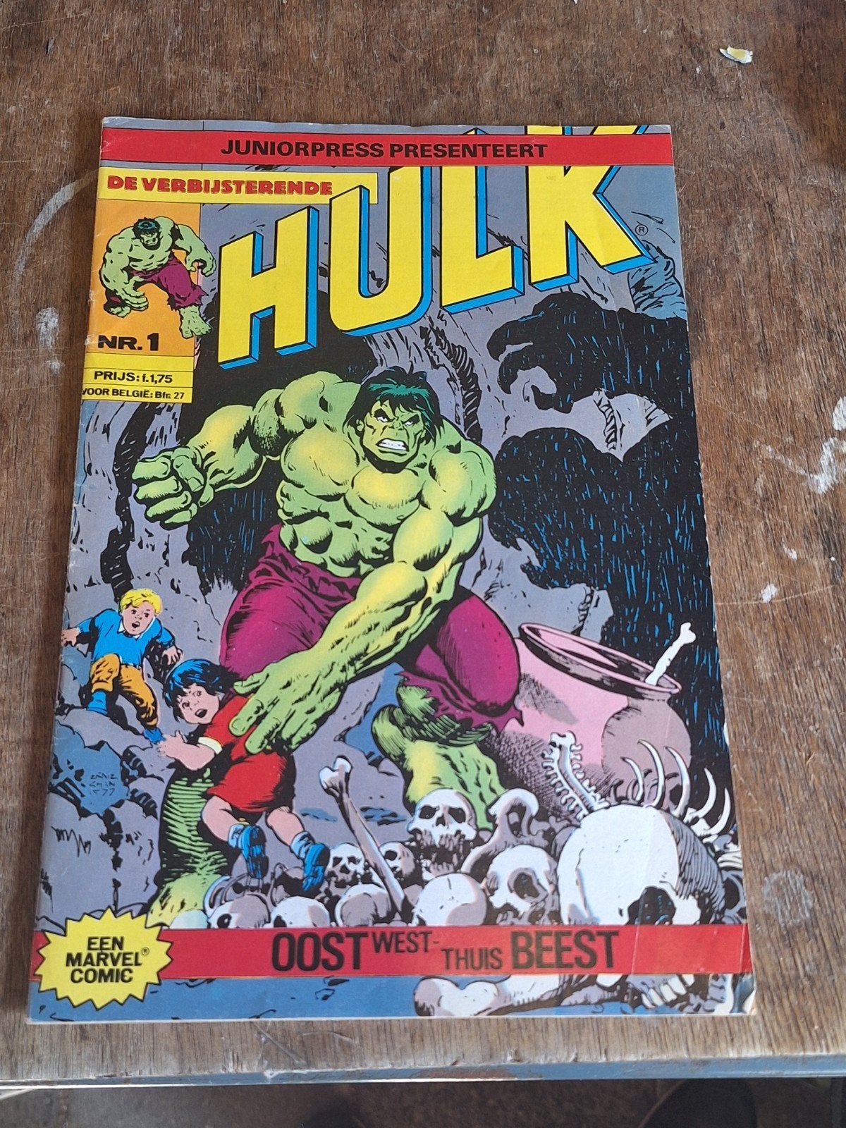 Vintage Verbijsterende Hulk nummer 1 uit 1979 Junior pres, Boeken, Strips | Comics, Eén comic, Ophalen of Verzenden, Gelezen, Europa