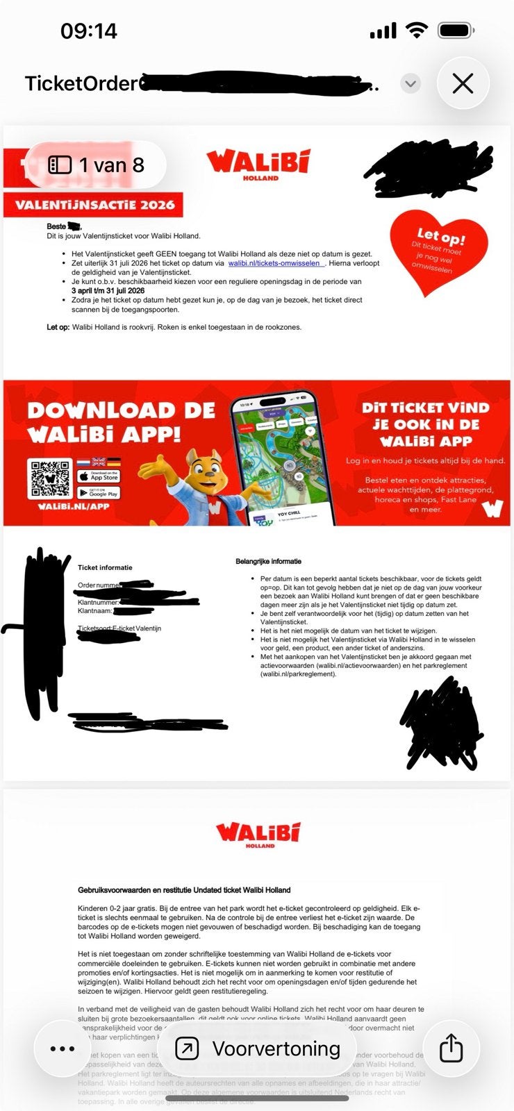4x Walibi Holland tickets – geldig t/m 31 juli 2026, Drie personen of meer, Arrangement, Ticket of Toegangskaart