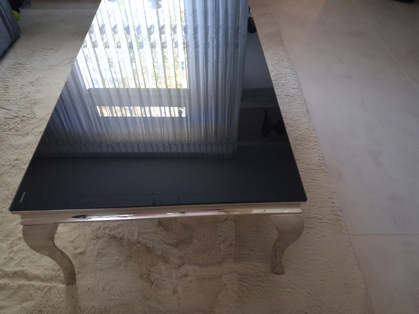Barok salontafel met glazen blad en sidetable/tv-meubel, Ophalen