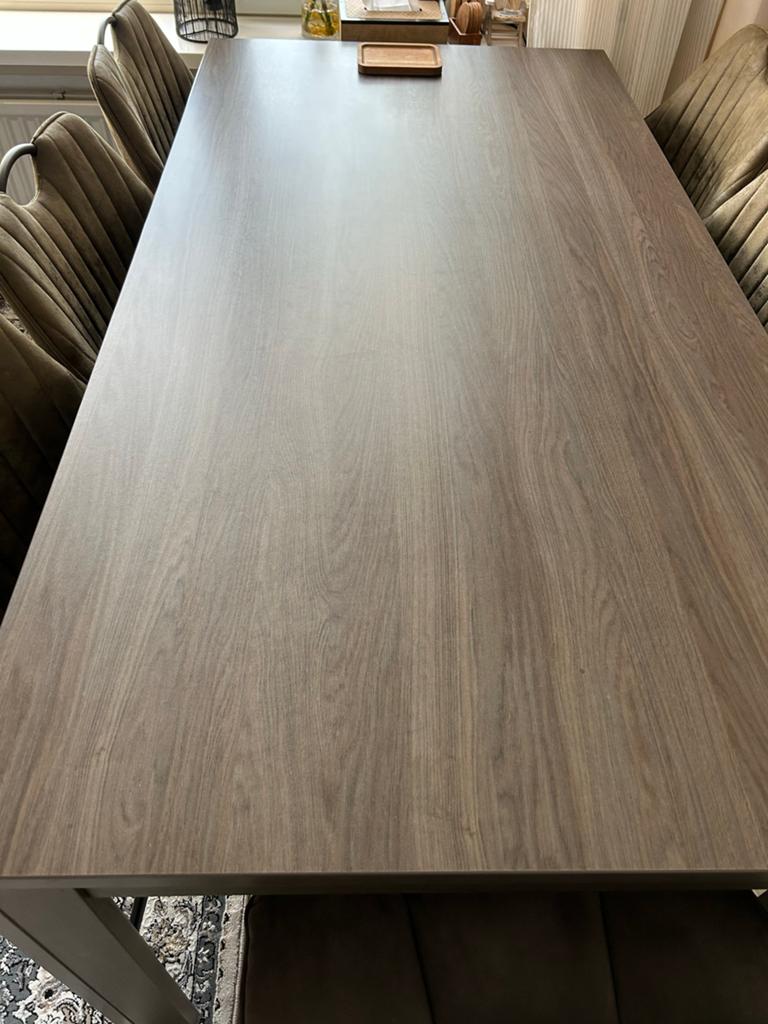 Grijze eettafel met dressoir, Gebruikt, 150 tot 200 cm, Vier personen, Rechthoekig