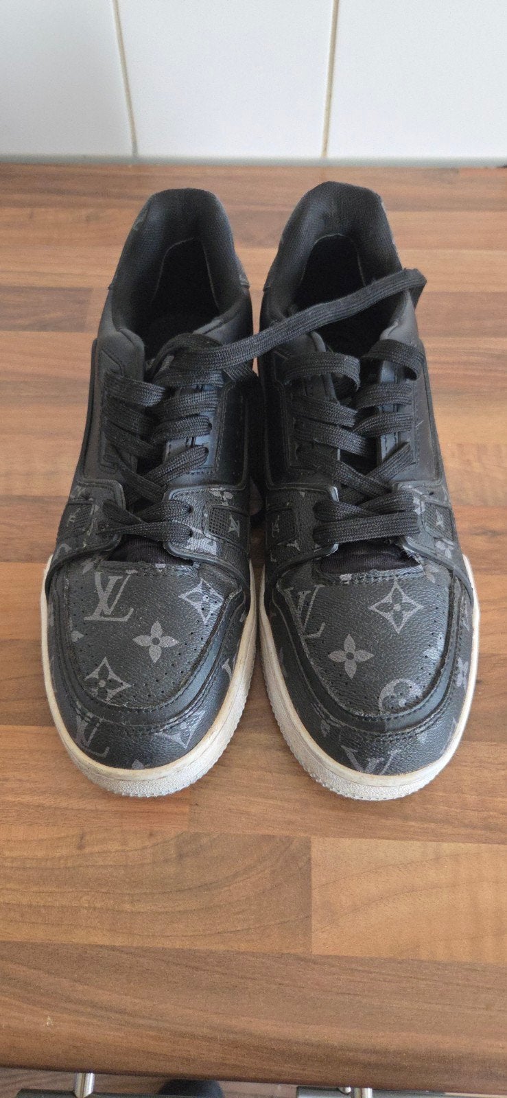 Louis Vuitton heren sneakers maat 44 - Zwart/Grijs, Zwart, Ophalen of Verzenden, Sneakers of Gympen, Louis Vuitton