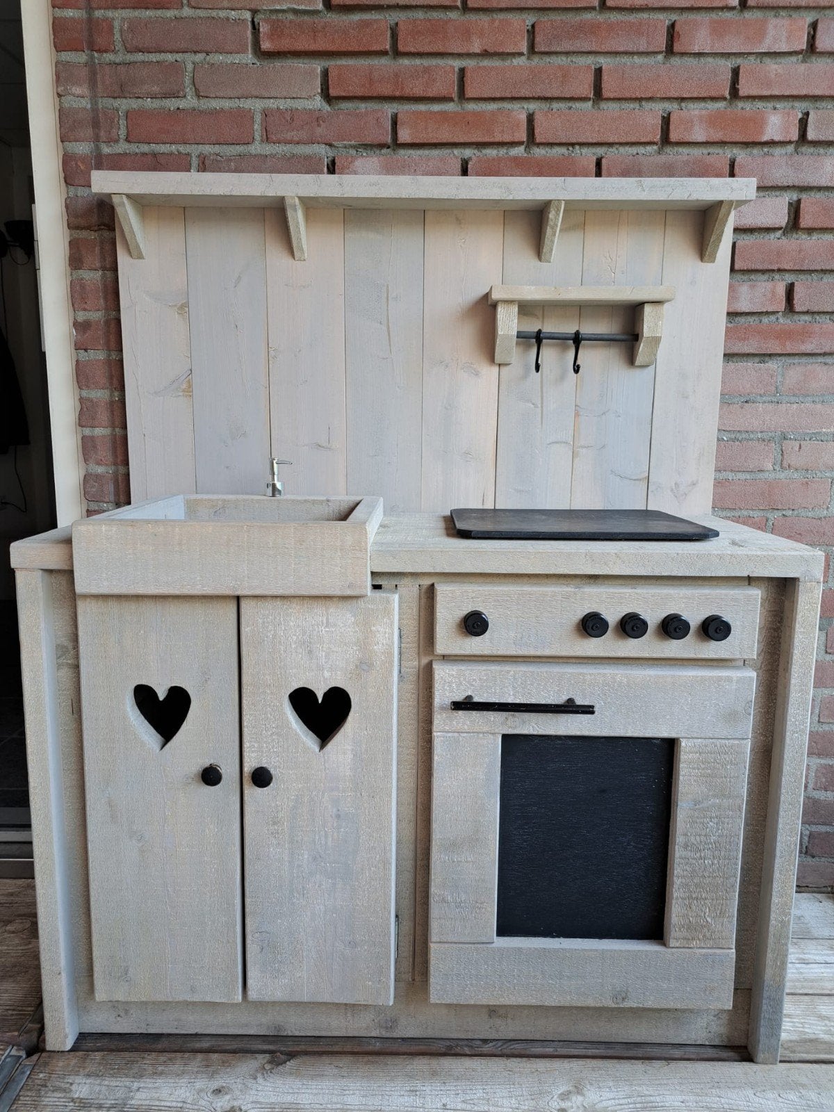 Houten Speelkeuken met Oven en Spoelbak - Handgemaakt, Ophalen, Zo goed als nieuw, Hout, Speelkeuken