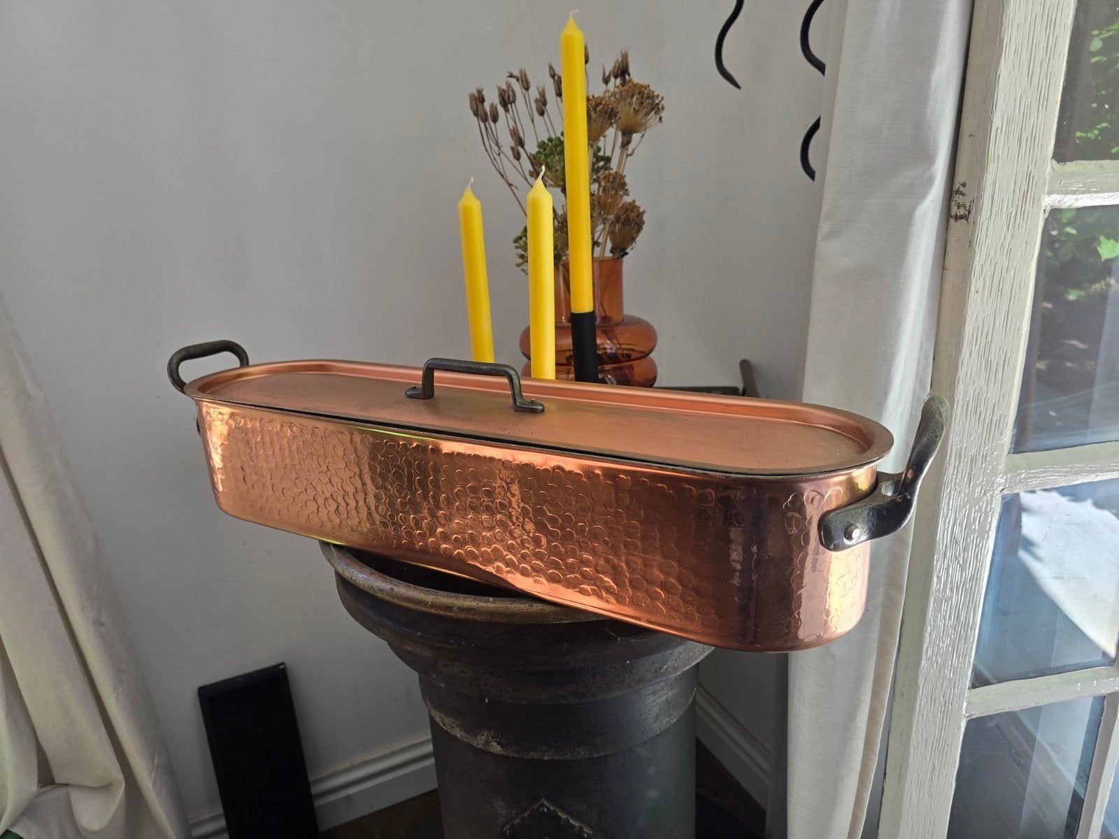 Zware Koperen Vispan met Deksel - 6.4 kg, Ophalen