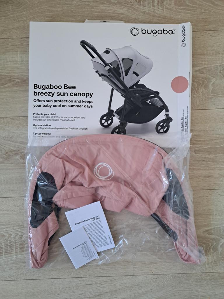 Bugaboo Bee breezy zonnekap - Morning pink, Ophalen of Verzenden, Nieuw, Zonnekap