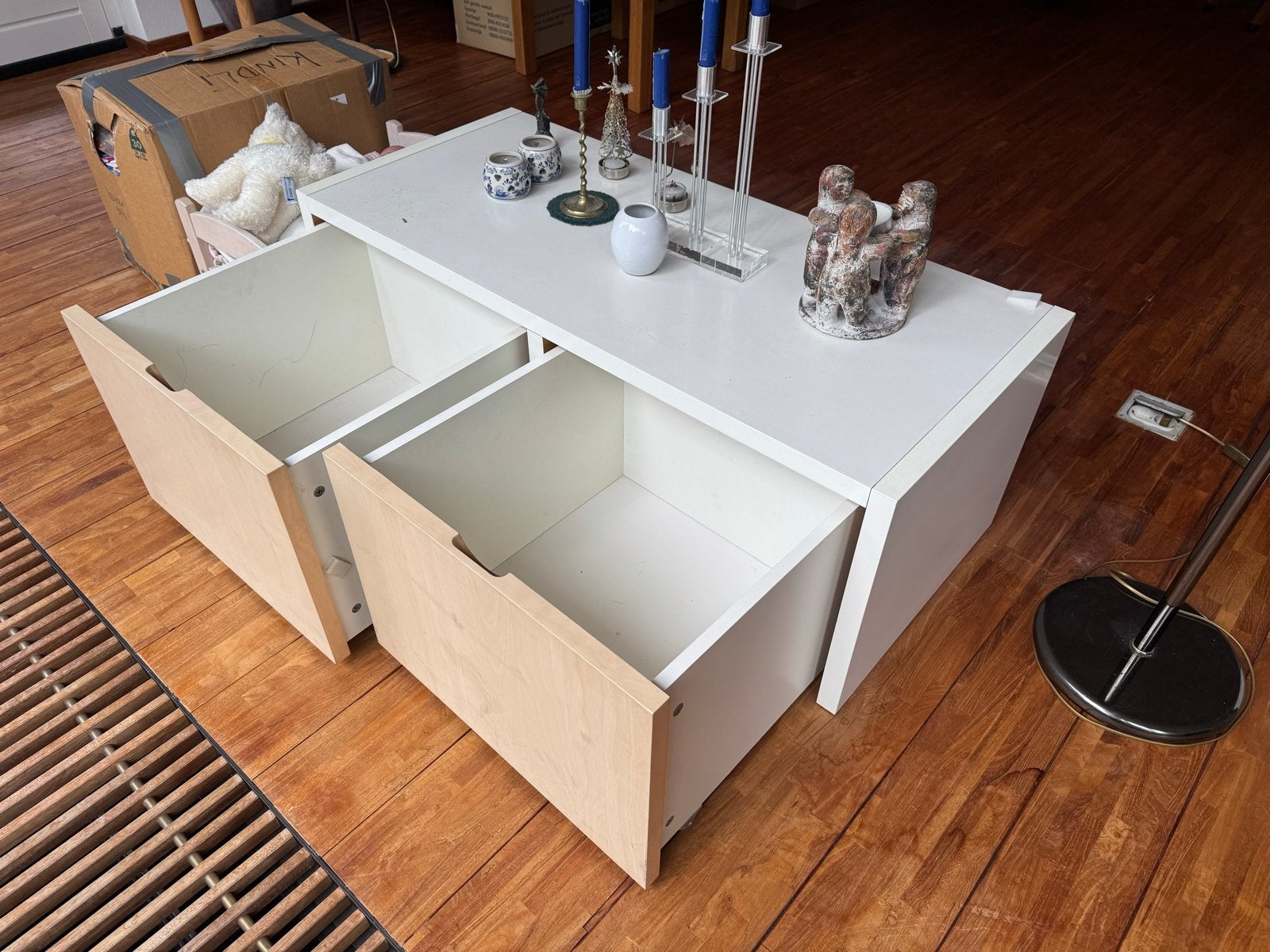 Ladenblok Ikea - Wit met houtaccenten, Ophalen, Gebruikt, 50 tot 100 cm, 100 tot 150 cm