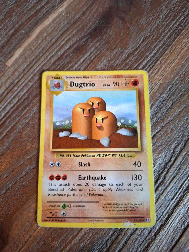 Dugtrio 56/108 Pokémon kaart, Ophalen of Verzenden, Gebruikt, Losse kaart