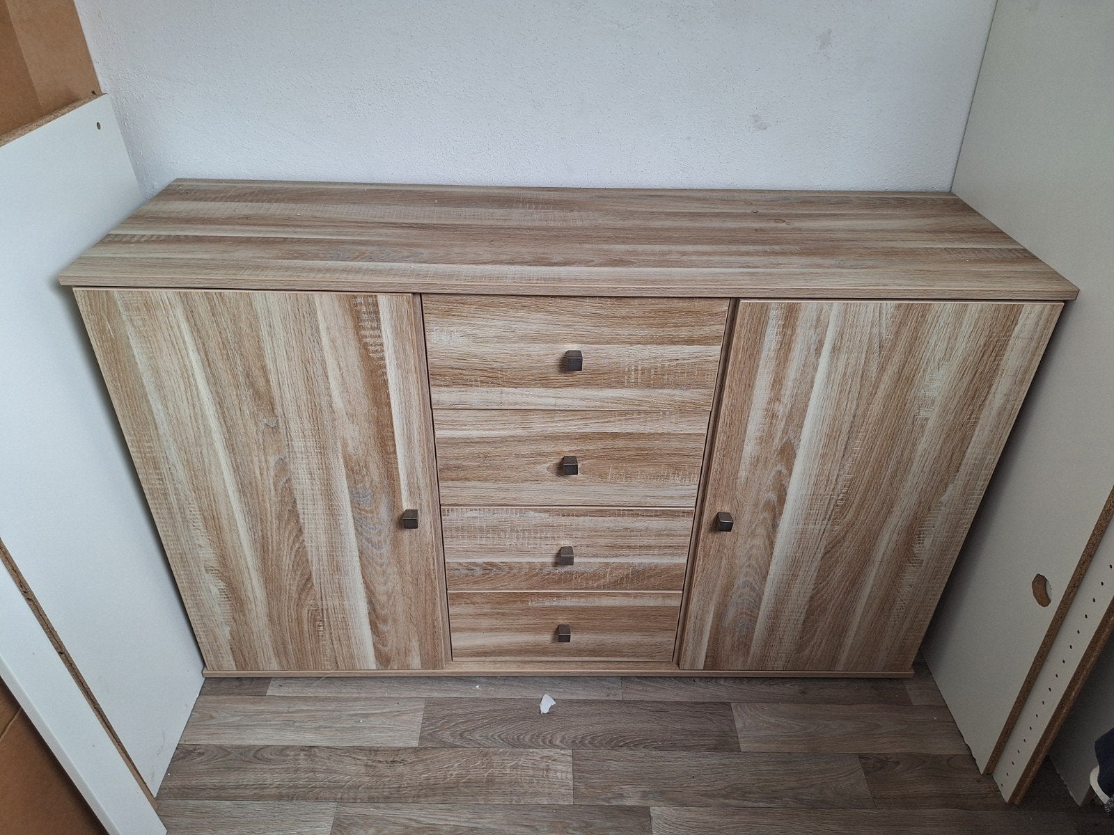 Dressoir met lades en deuren - Houtlook, Ophalen, Gebruikt, Met lade(s), Modern