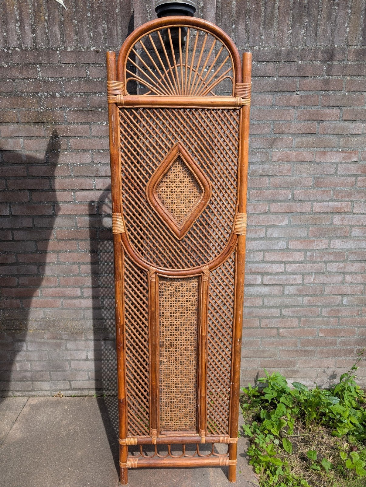 Vintage rotan kamerscherm / decoratief paneel, Ophalen
