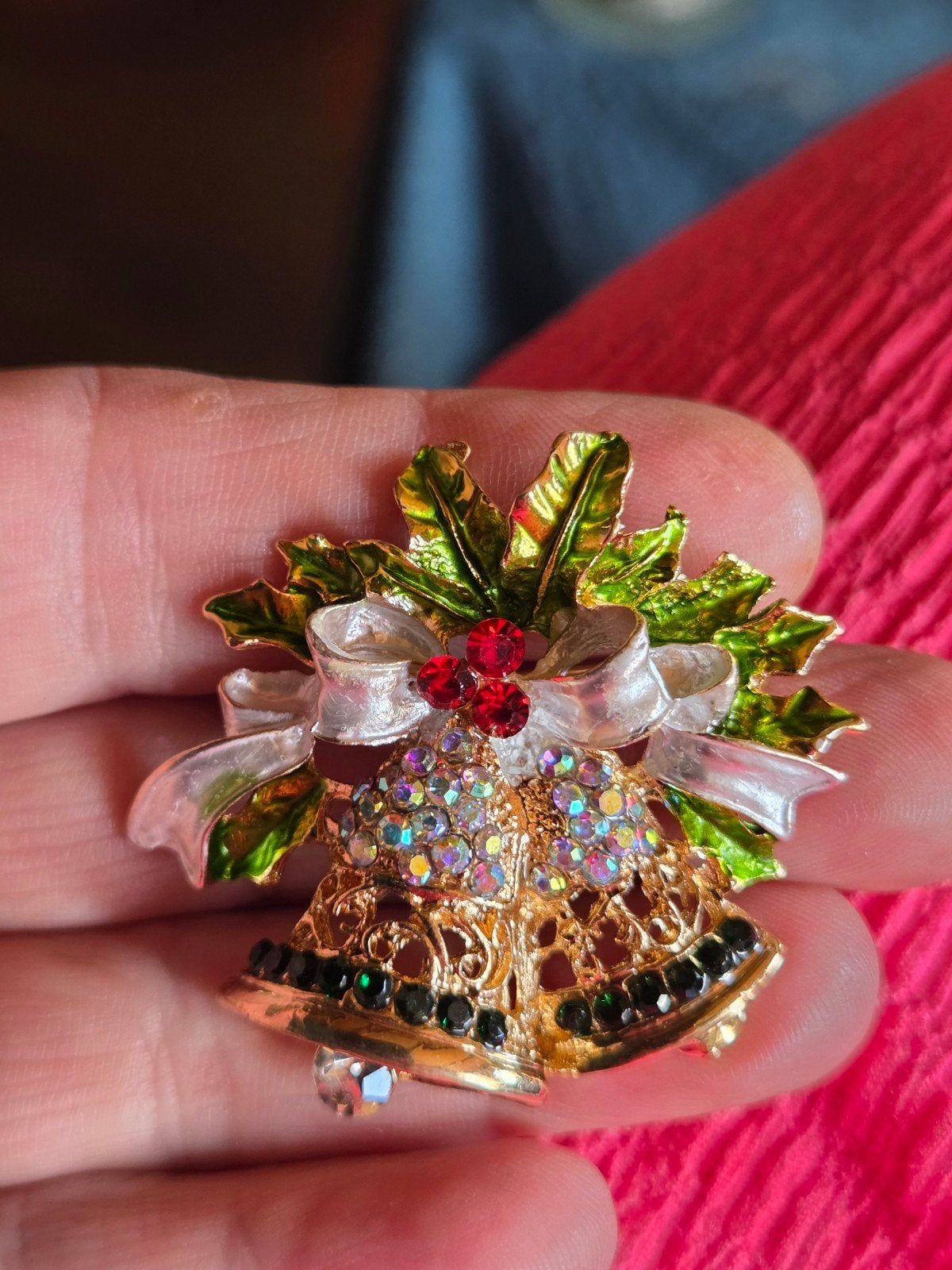 Kerstklokken  broche, Sieraden, Tassen en Uiterlijk, Broches, Ophalen of Verzenden, Nieuw, Overige materialen