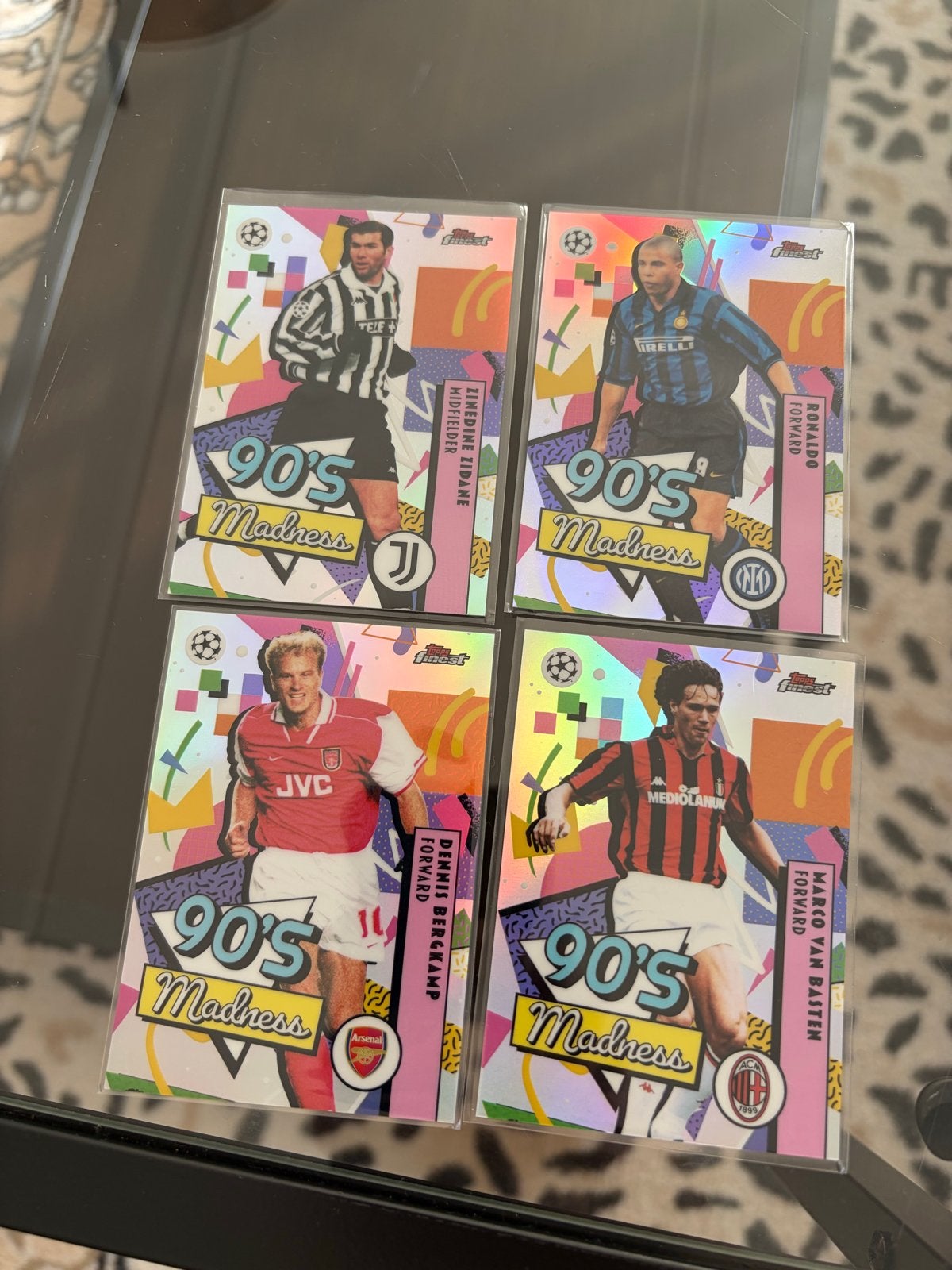 Ronaldo, Zidane, Bergkamp, Van Basten, Ophalen of Verzenden, Zo goed als nieuw, Buitenlandse clubs, Spelerskaart