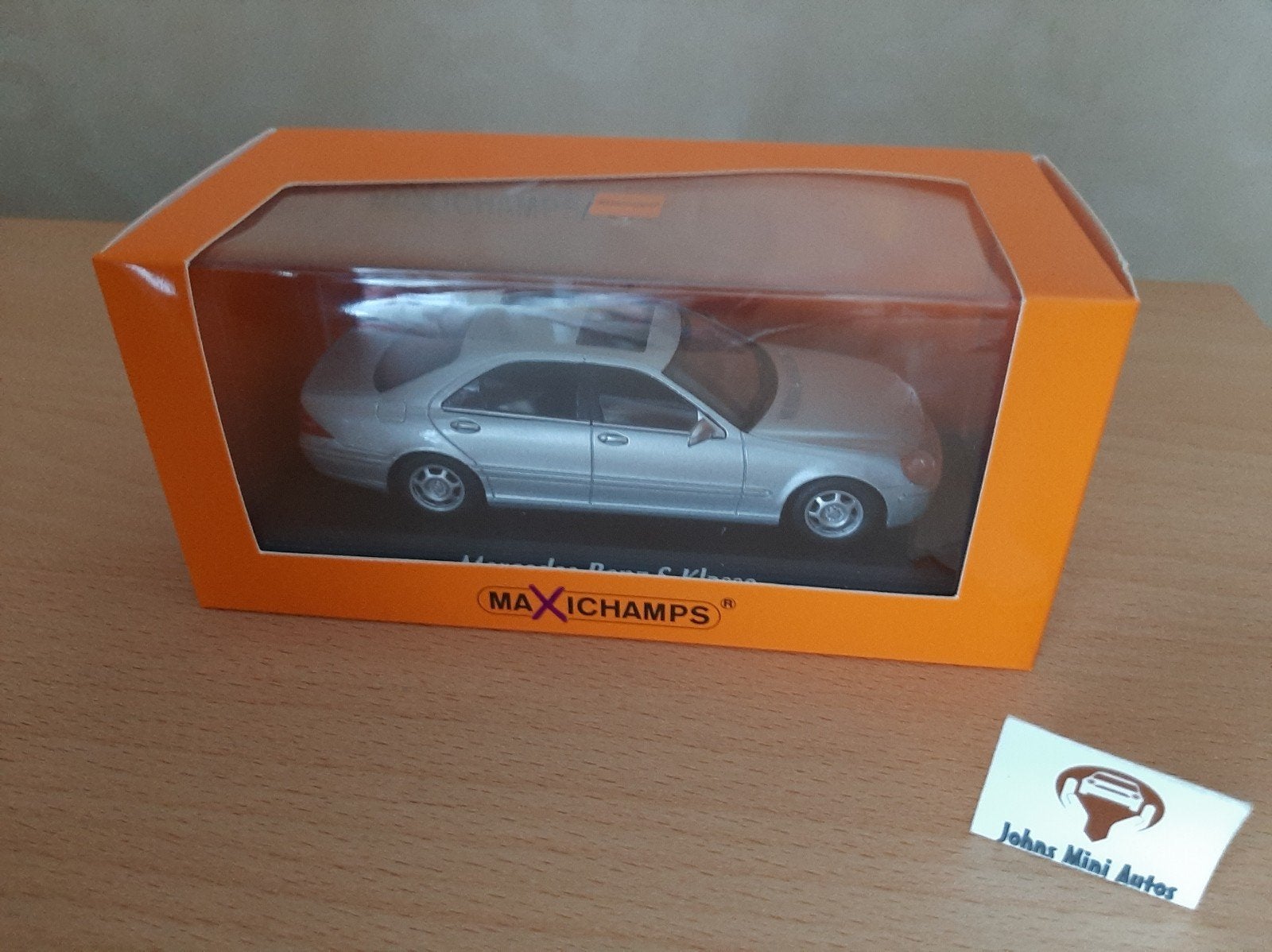 Mercedes Benz S-Klasse (W220) 1998 zilver Maxichamps 1:43, Overige merken, Auto, Nieuw, Ophalen of Verzenden