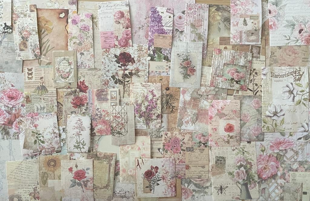 Bloemen thema scrapbooking, bulletjournal papier, Verzenden, Nieuw, Papier of Karton