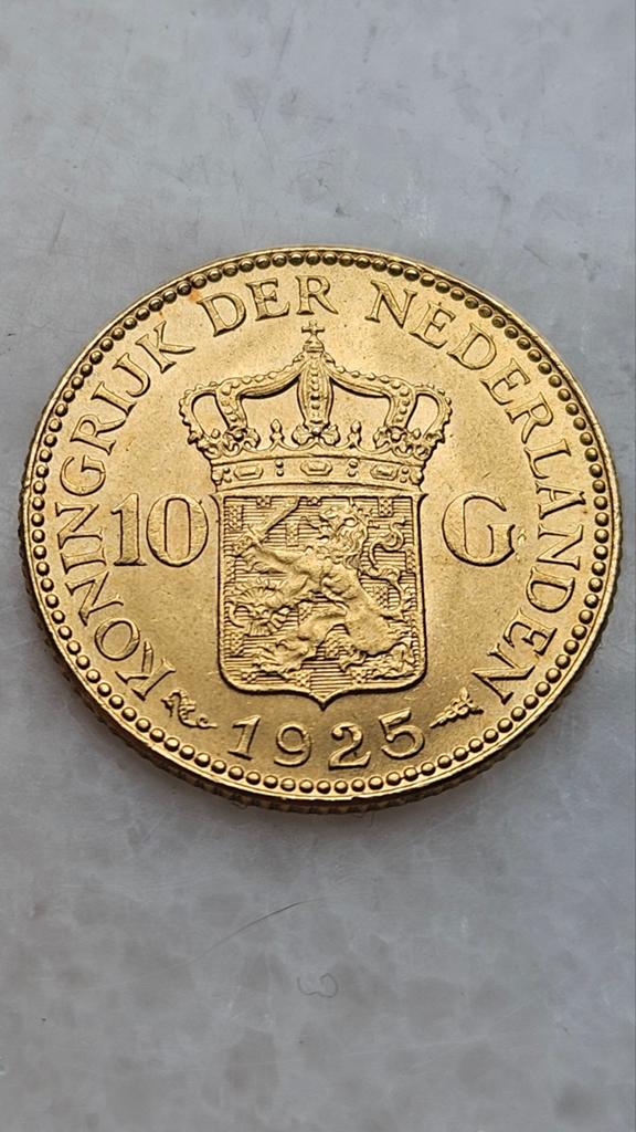 Gouden tientje 1925, Ophalen of Verzenden, Koningin Wilhelmina, 10 gulden, Goud