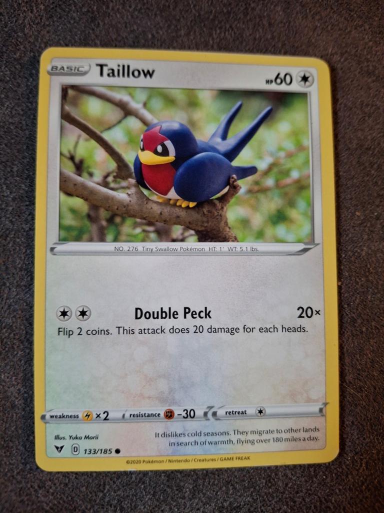Pokémon Kaart Taillow 133/185 - Losse Kaart, Ophalen of Verzenden, Zo goed als nieuw, Losse kaart