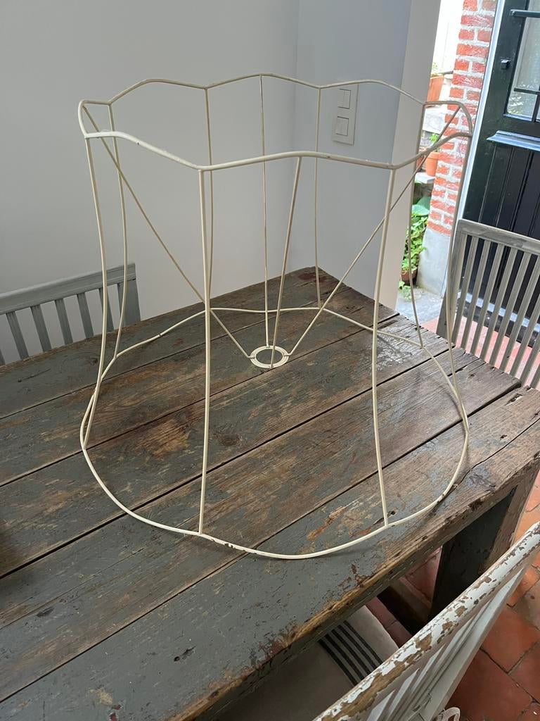 VINTAGE RETRO LAMPENKAP DRAAD MODEL GRANNY XXL, Ophalen of Verzenden, Zo goed als nieuw, Rond