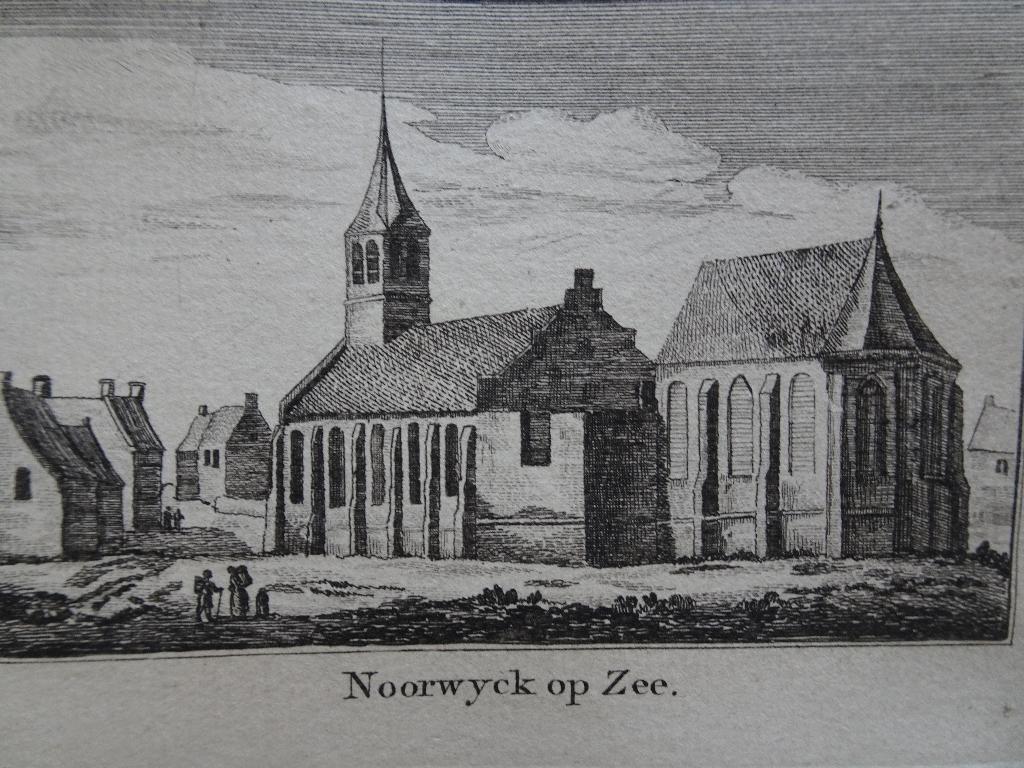 ets Noordwijk aan Zee 18e eeuw Abraham Rademaker, Verzenden, Stadsgezicht, Gravure, Origineel
