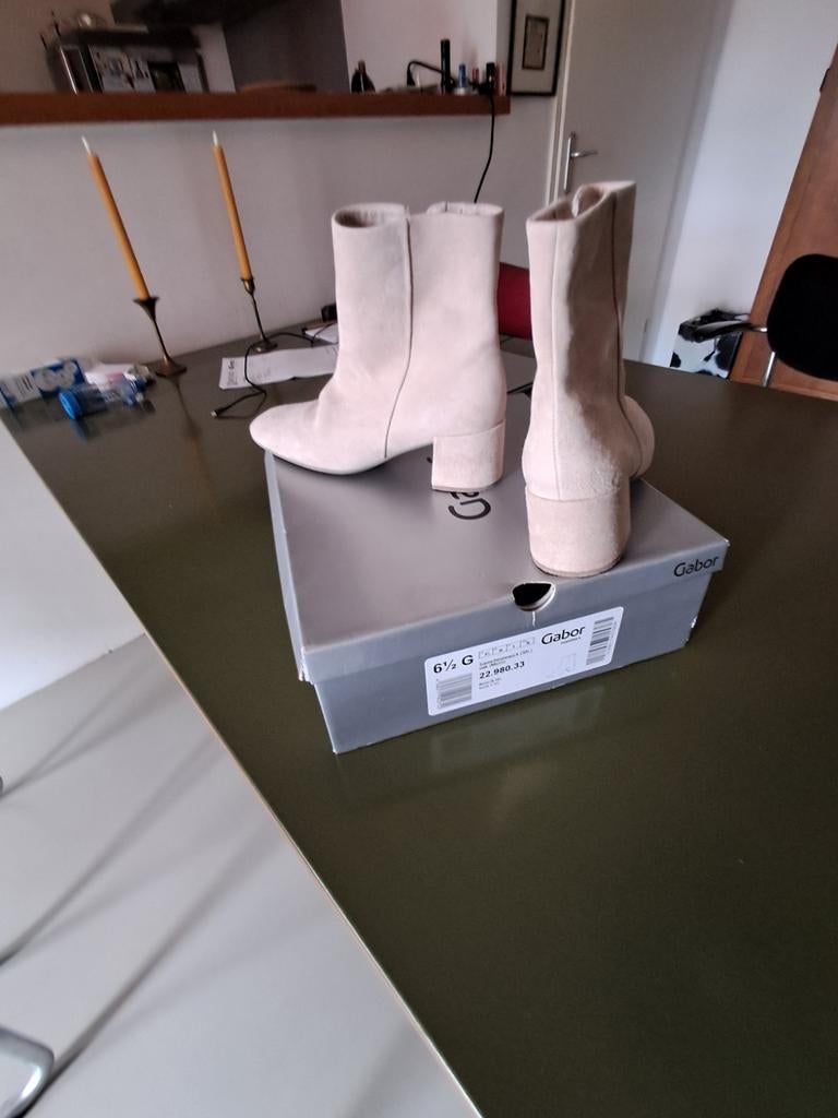 Gabor suède zomerlaarsjes licht beige, mt 40 G-breedte, Verzenden, Nieuw, Beige