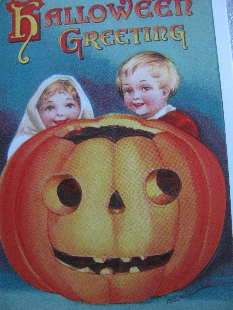 Nieuwe Kaart - Halloween / Kinderen met Pompoen, Verzenden, 1980 tot heden, Ongelopen, Feest(dag)