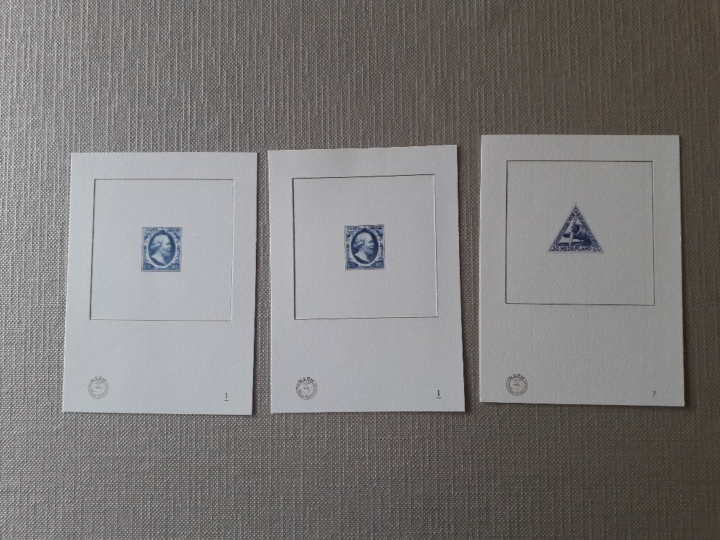 3 blauwdrukken 2x nr. 1 en 1x nr. 7, Ophalen, Na 1940, Postfris