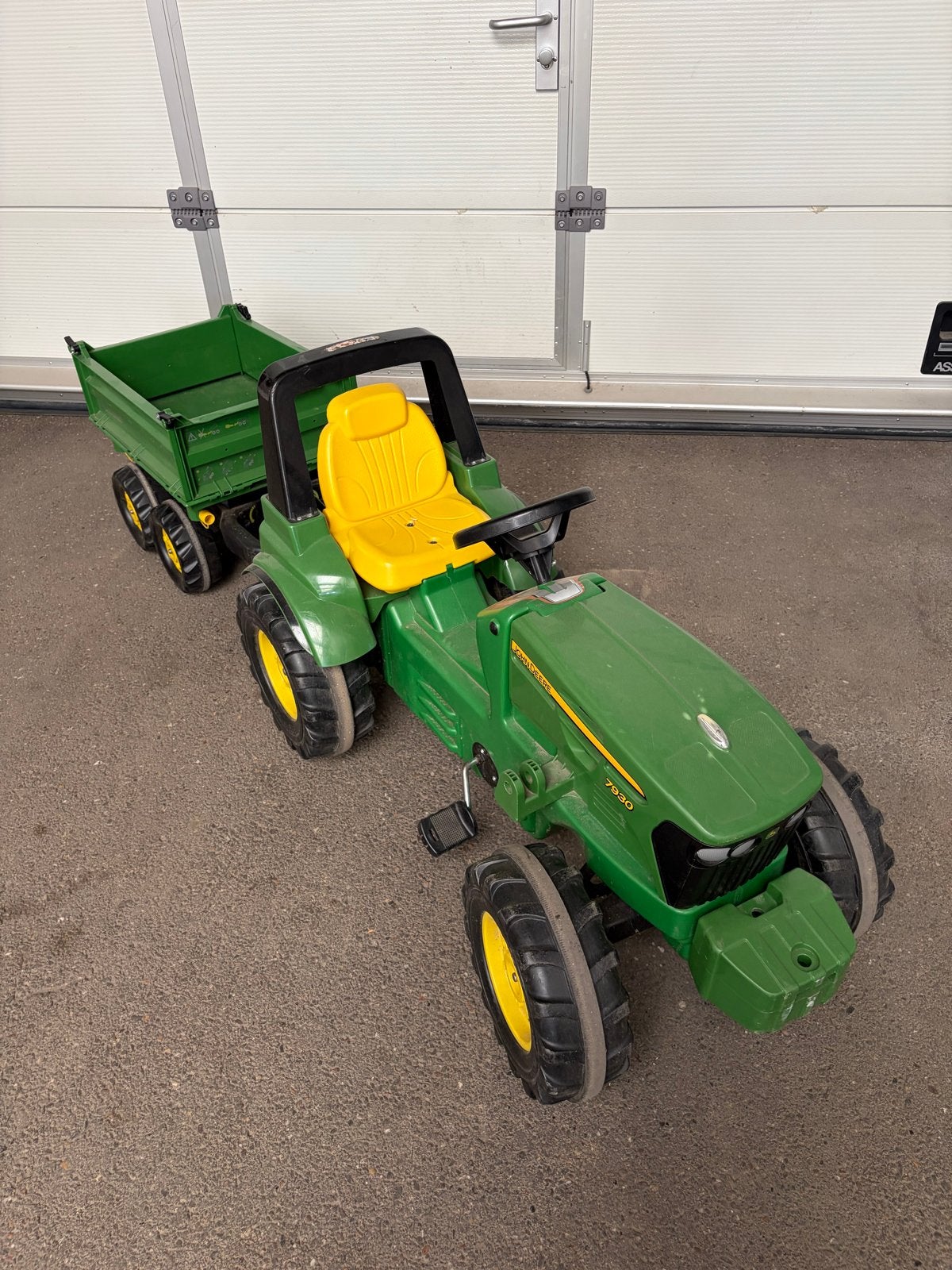 John Deere traptractor met aanhanger, kiepbak, Ophalen, Gebruikt