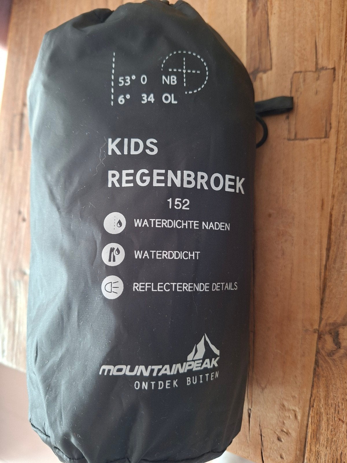 Regenbroek, zwart, maat 152, Caravans en Kamperen, Ophalen, Zo goed als nieuw, Regenbroek, Kinderen
