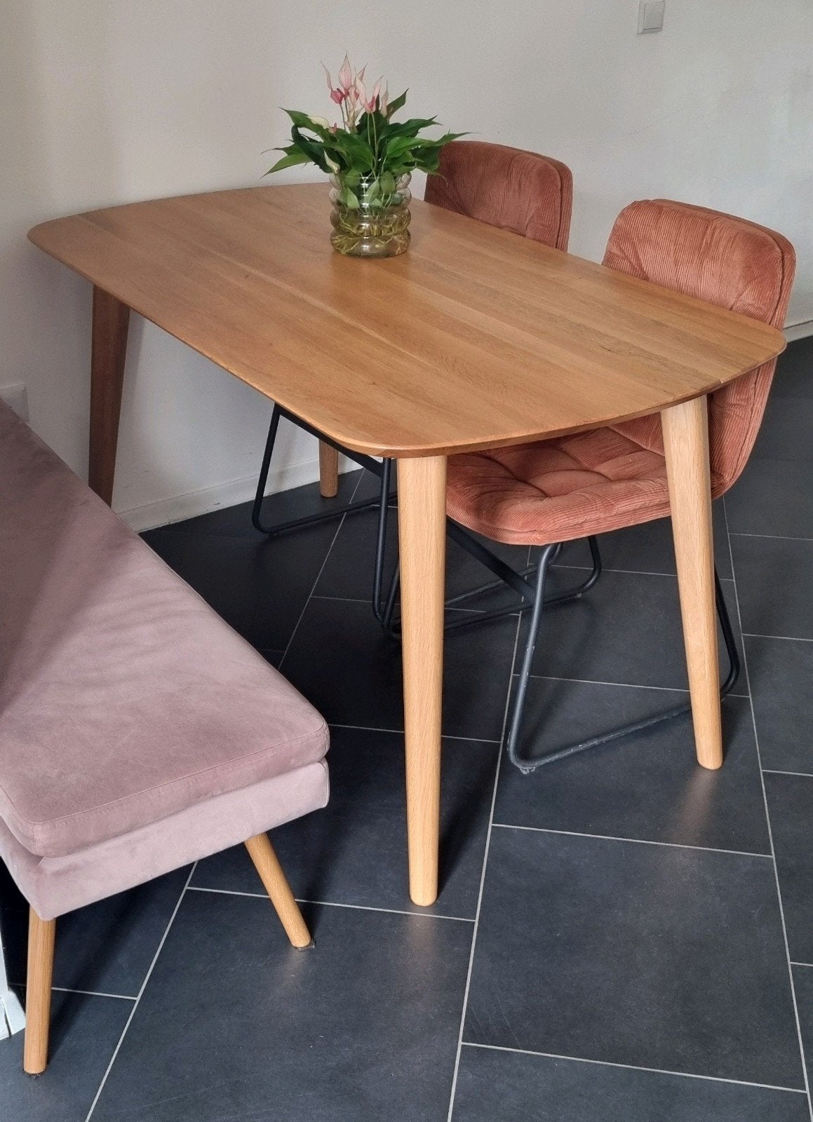 eettafel set Sav & Økse 140cm, Huis en Inrichting, Ophalen, Gebruikt, 100 tot 150 cm, Eikenhout