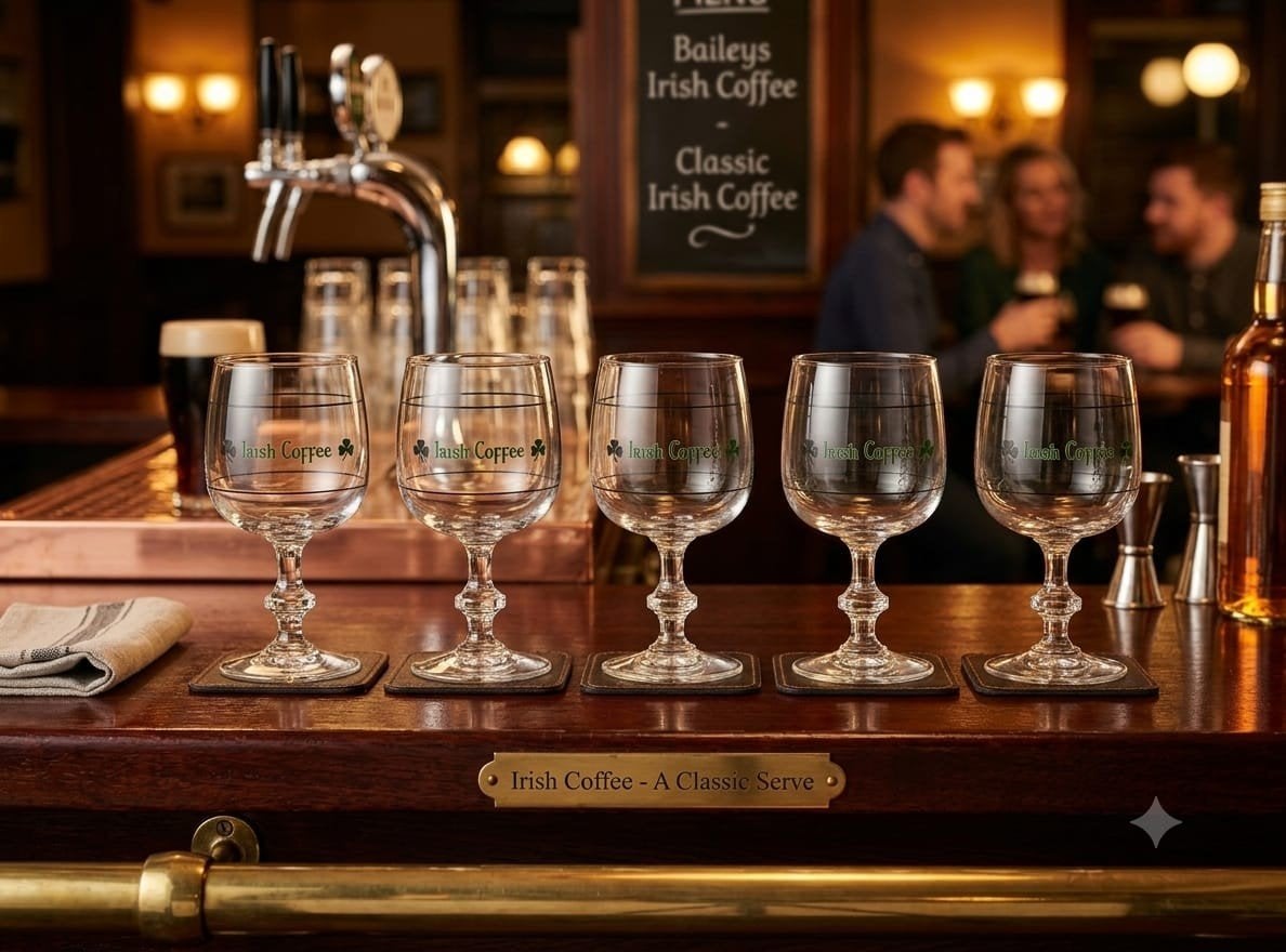 6 Durabor vintage Irish coffee glazen., Verzamelen, Glas en Borrelglaasjes, Ophalen, Zo goed als nieuw, Overige typen