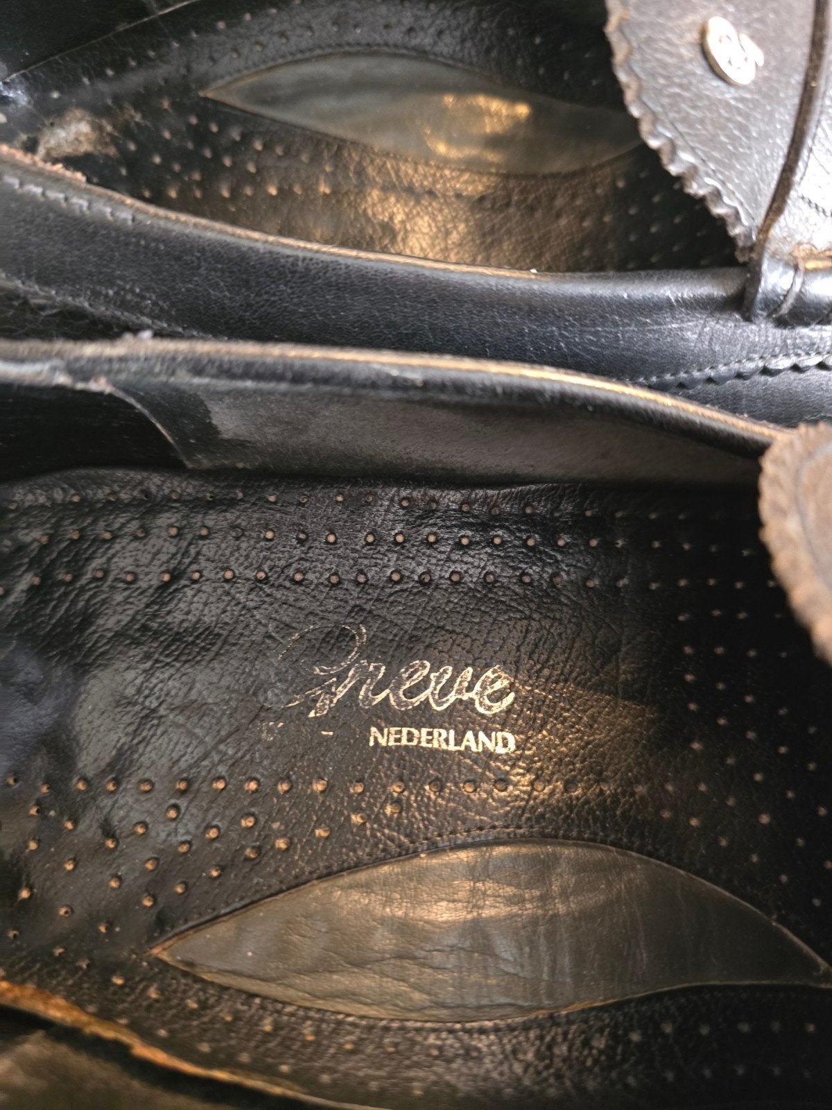 Greve leren herenschoen zwart maat 43, Ophalen, Zwart, Zo goed als nieuw, Espadrilles of Moccasins