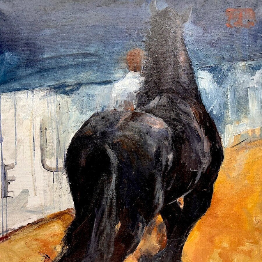 Rein Halbersma (1949-2021) - rennend Fries paard, Ophalen of Verzenden