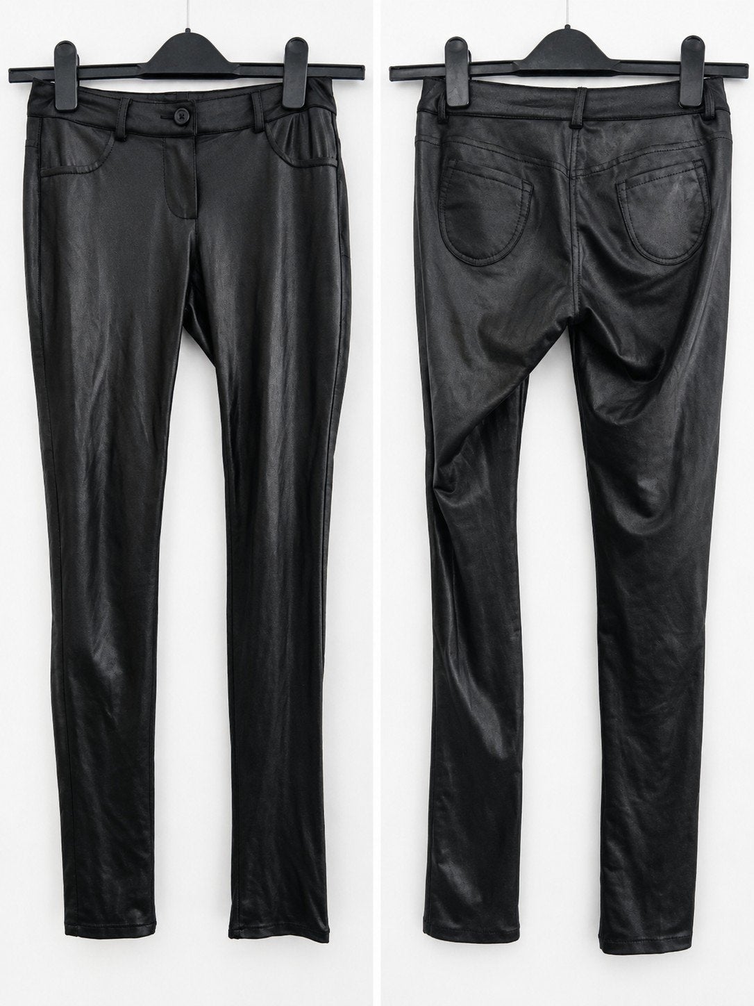 Zwarte leren look broek – strak model – maat S, Zwart, Ophalen of Verzenden, Zo goed als nieuw, Maat 36 (S)
