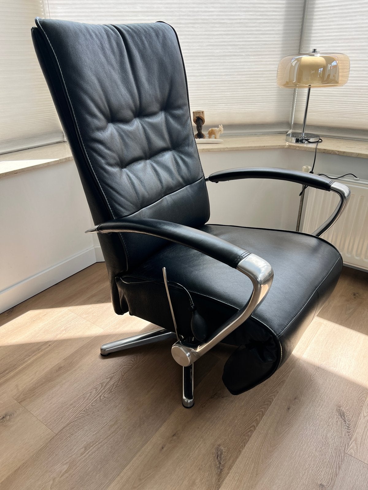 Prominent Relaxfauteuil – Modern Design – Leer zwart, Ophalen, Gebruikt, Modern relax, Zwart