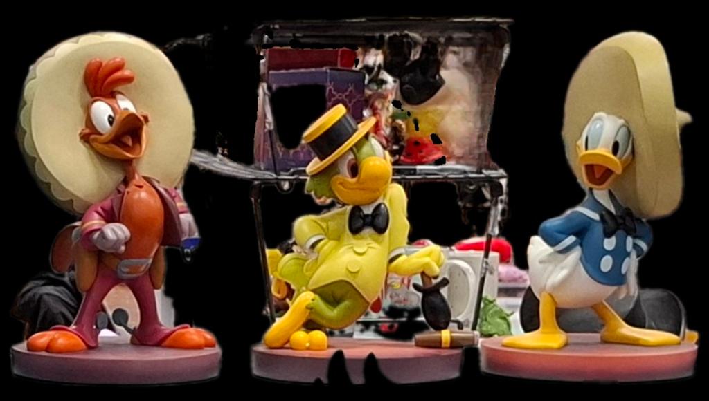 Disney big fig beelden set the three caballeros, Ophalen, Overige figuren, Zo goed als nieuw, Beeldje of Figuurtje