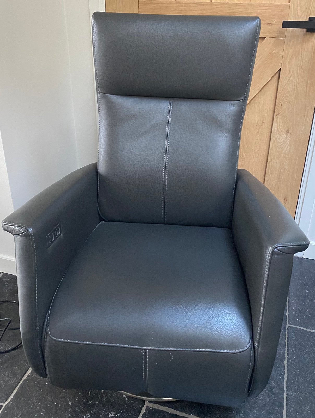 Zgan Prominent Toscana sta op stoel en relax fauteuil, S/M, Ophalen, Zo goed als nieuw, Leer, 50 tot 75 cm