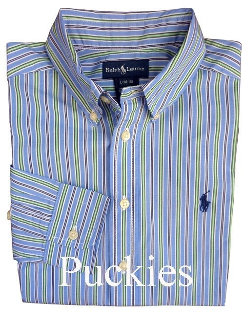 Gestreept Ralph Lauren overhemd maat 152/158 NIEUW (9673), Overhemd of Blouse, Nieuw, Ophalen of Verzenden, Jongen