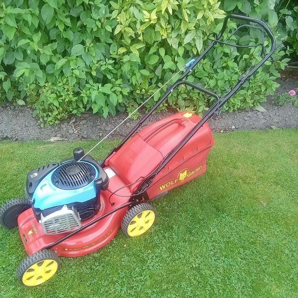 GRASMAAIER WOLF ZELFRIJDEND BENZINE MAAIER, Tuin en Terras, Ophalen, Cirkelmaaier, Gebruikt, Opvangbak