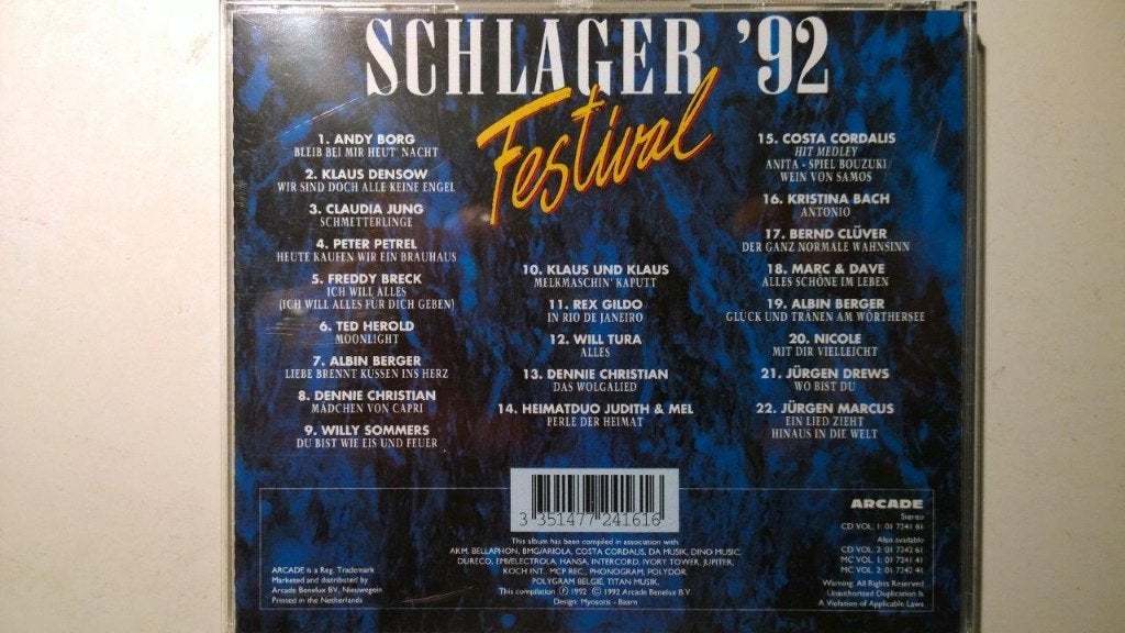 Schlager Festival '92 Volume 1, Ophalen of Verzenden, Zo goed als nieuw, Schlager, Album