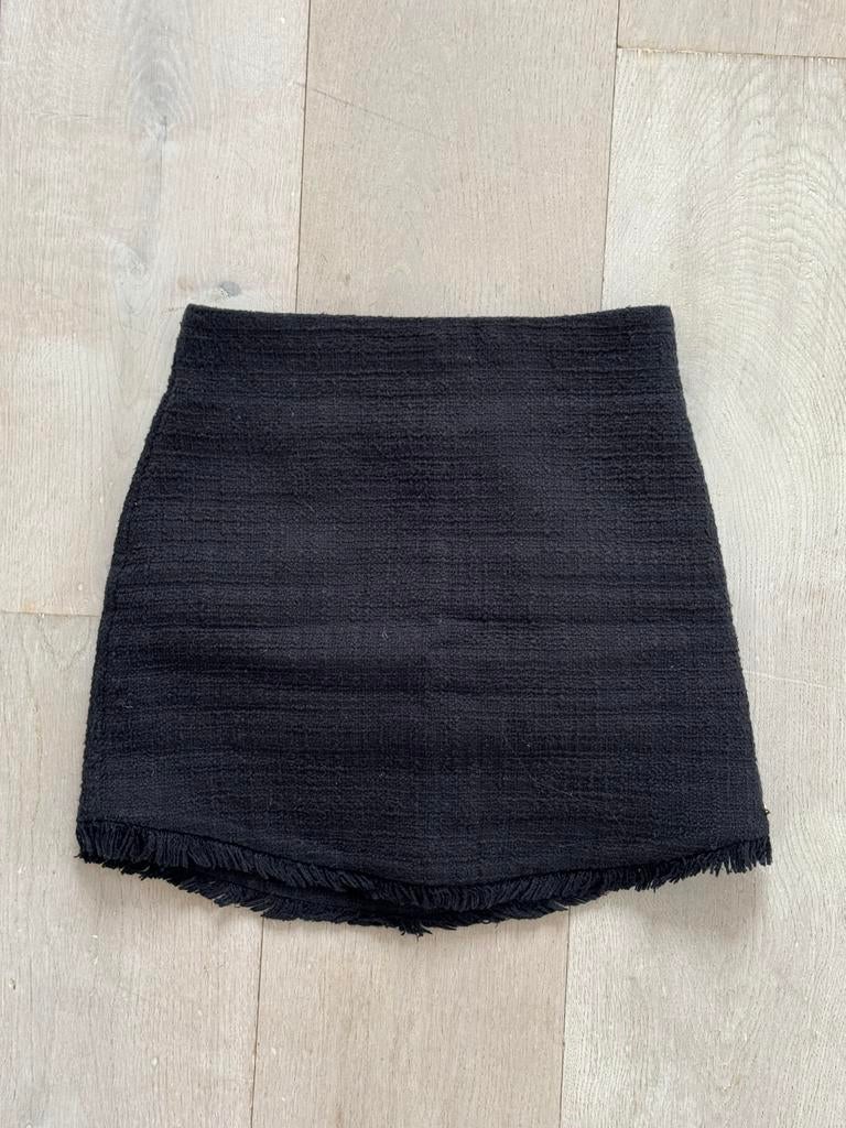 Zwarte JoshV rok met franjes, Kleding | Dames, Rokken, Zwart, Ophalen of Verzenden, Zo goed als nieuw, Maat 36 (S)