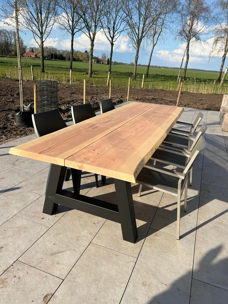 Robuuste Douglas buitentafel op maat, Tuin en Terras, Tuintafels, Ophalen of Verzenden, Zo goed als nieuw