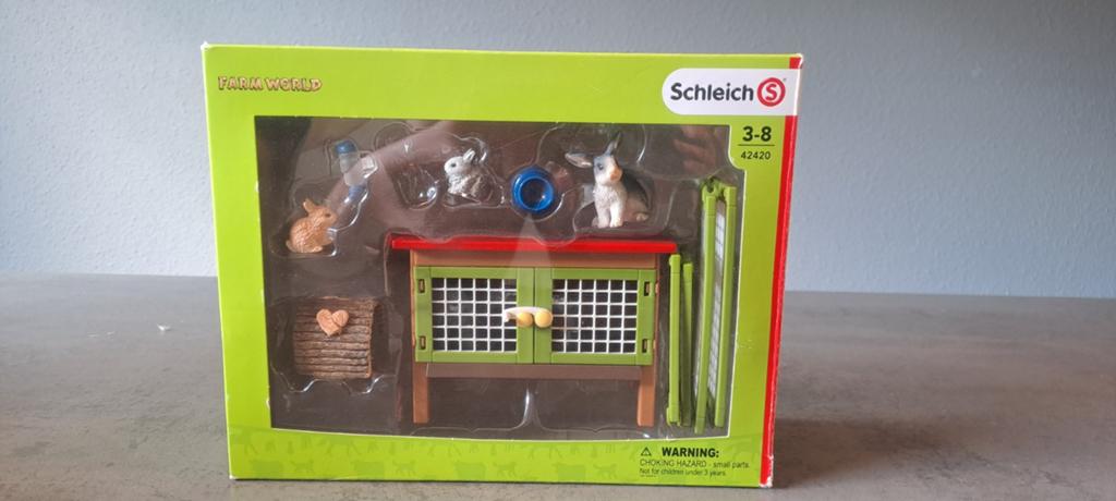 3x Schleich set paarden/konijnen/wolven, Ophalen, Zo goed als nieuw