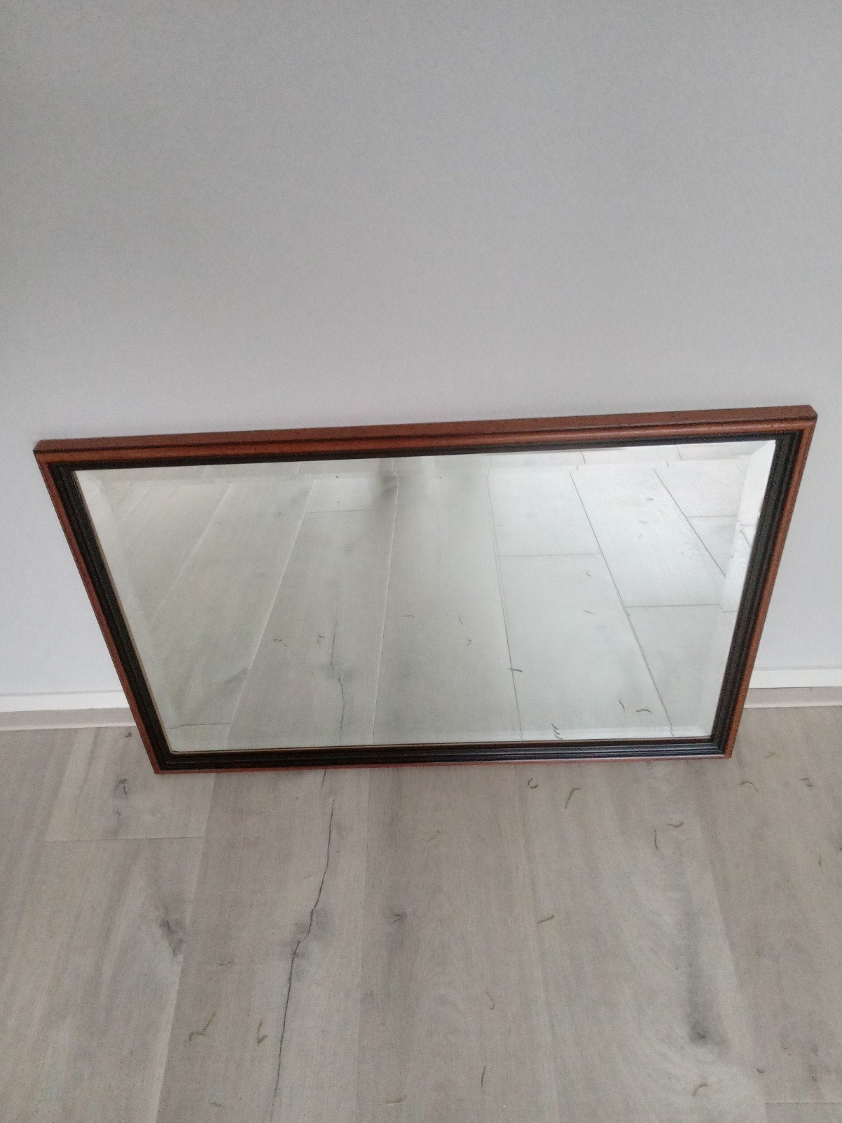 Spiegel in houten lijst, Ophalen, Zo goed als nieuw, Minder dan 100 cm, Rechthoekig