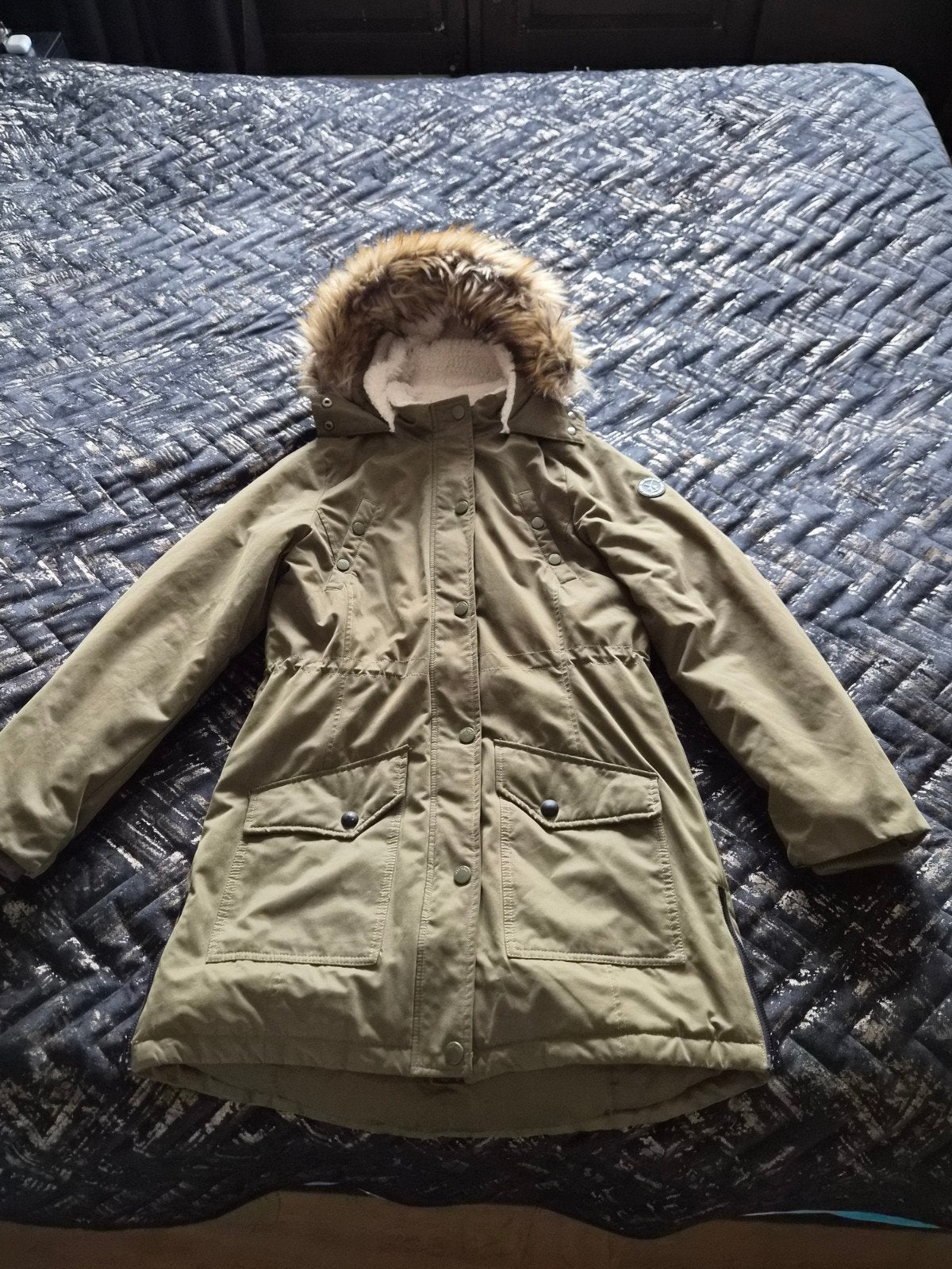 CARS JEANS winterjas met teddy voering en bontkraag maat 176, Ophalen of Verzenden, Zo goed als nieuw