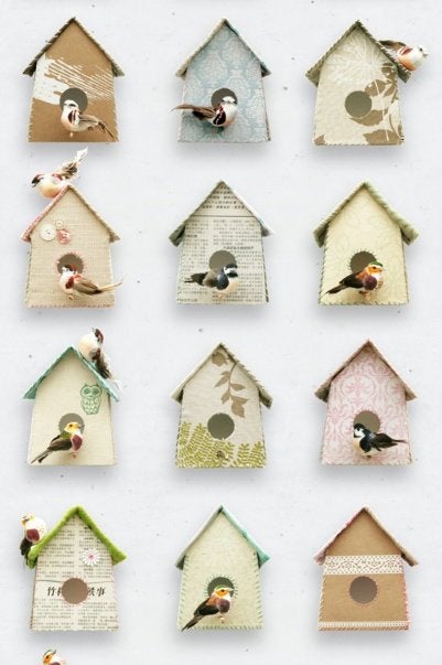 Kinderbehang Vogelhuis Pastel Studio Ditte, Huis en Inrichting, Stoffering | Behang, Mail@studioditte.nl, Baronielaan 252 4837 BH Breda
