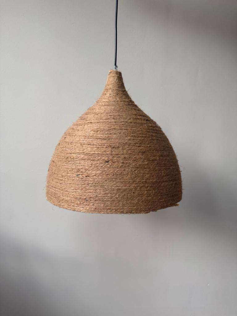 Set van 2 Van de Heg sisal hanglampen - Zo goed als nieuw, Ophalen, Zo goed als nieuw, Metaal, Minder dan 50 cm