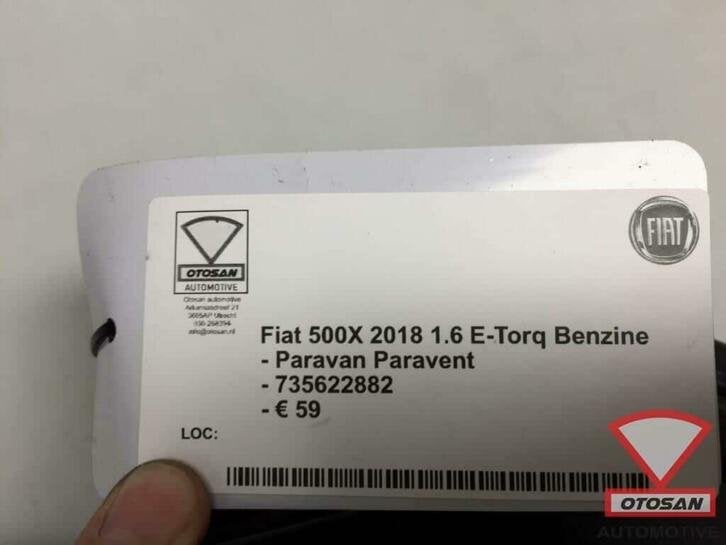 fiat 500x 500 x 2018 paravan paravent 735622882, Gebruikt, Stellantis Europe S.p.A., Ophalen of Verzenden, Info@stellantis.com