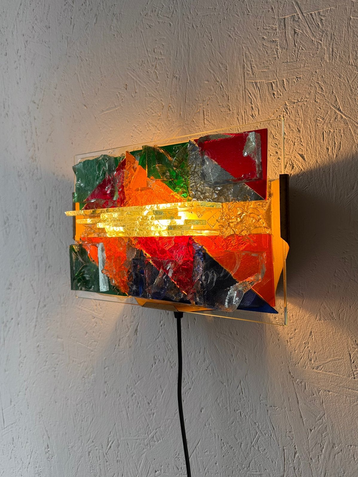 Cosack Leuchten horizontale glasmozaïek wandlamp, Ophalen of Verzenden, Lamp, Meerkleurig, Glas